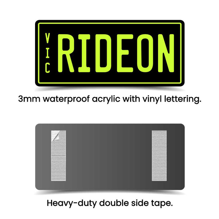 Acrylic with Waterproof Vinyl lettering Personalised Mini Number Plate