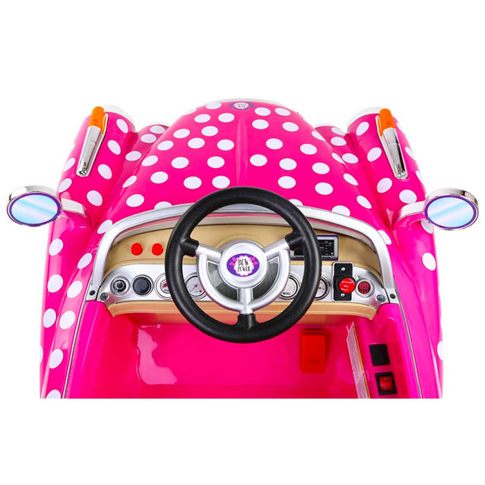 Disney Licensed Minnie Mouse Rolls Royce Inspired Kids Ride On Car | Pink with Polka Dots