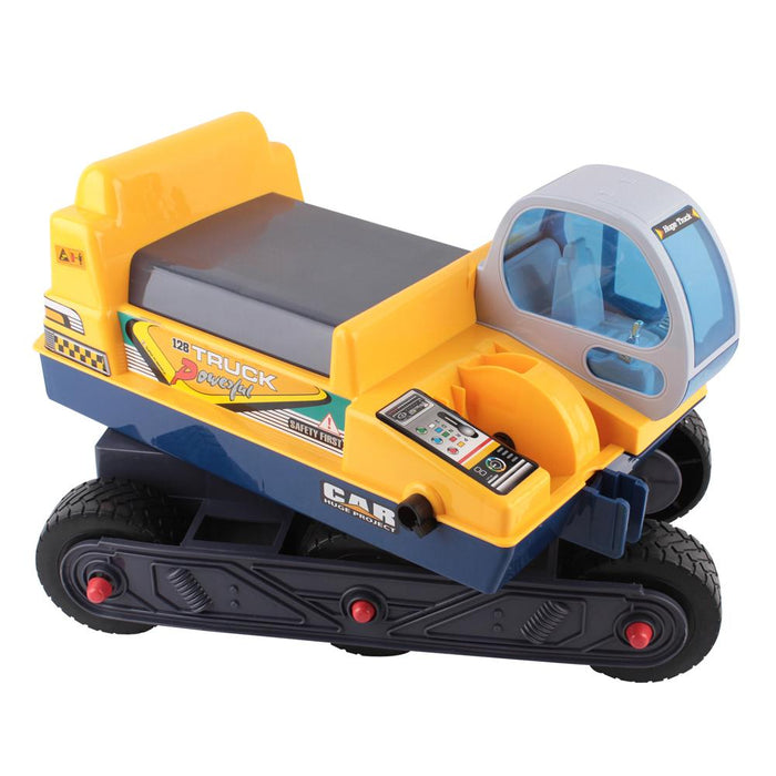 Construction Inspired Kids Ride On Car Excavator with Helmet | Yellow
