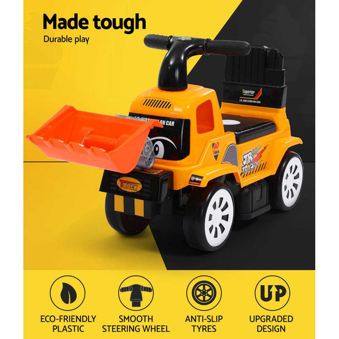 Construction Inspired Kids Ride On Car Excavator | Yellow