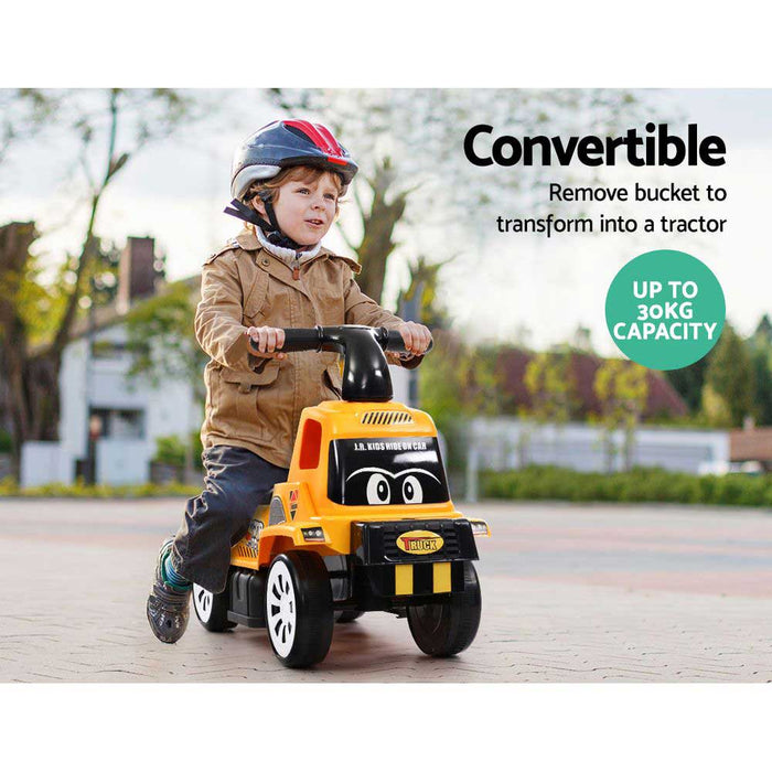 Construction Inspired Kids Ride On Car Excavator | Yellow