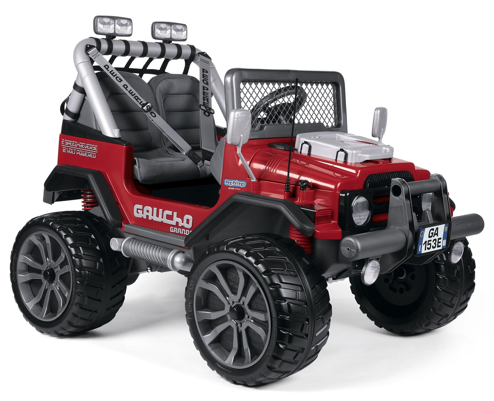 Peg Perego Gaucho Grande Two Seater Off Road Kids Ride On Car | Red/Gr ...
