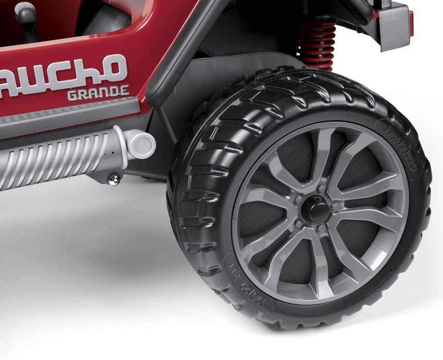 peg perego off road wheels Peg Perego Gaucho Grande Two Seater Off Road Kids Ride On Car | Red/Gr