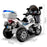Deluxe Police Inspired Kids Ride On Motorcycle | White