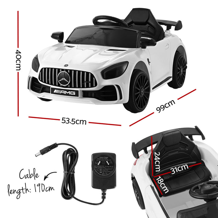 Mercedes Benz AMG GT R Licensed Kids Ride On Car with Remote Control | White