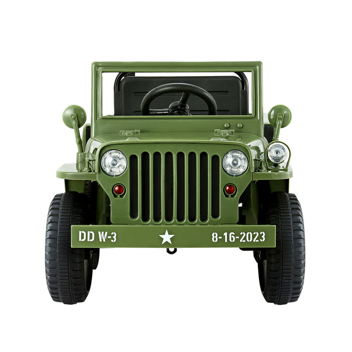 Willy's ARMY Jeep Inspired Kids Ride On Car with Remote Control | ARMY Green