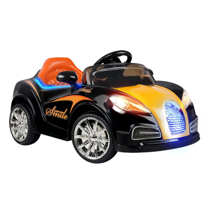 Bugatti Inspired Kids Ride On Car with Remote Control | Black & Orange