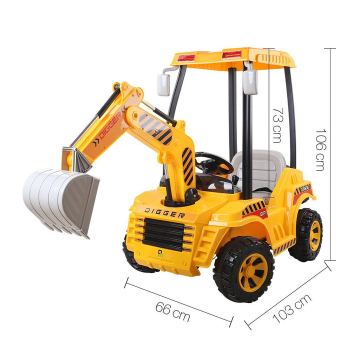 Excavator Digger Tractor Inspired Kids Ride On Car with Remote Control | Yellow
