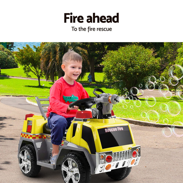 Fire Engine Inspired Kids Ride On Car Firetruck | Safety Yellow