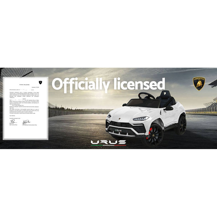 Lamborghini Officially Licensed URUS Kids Ride On Car with Remote Control | White (Bianco)