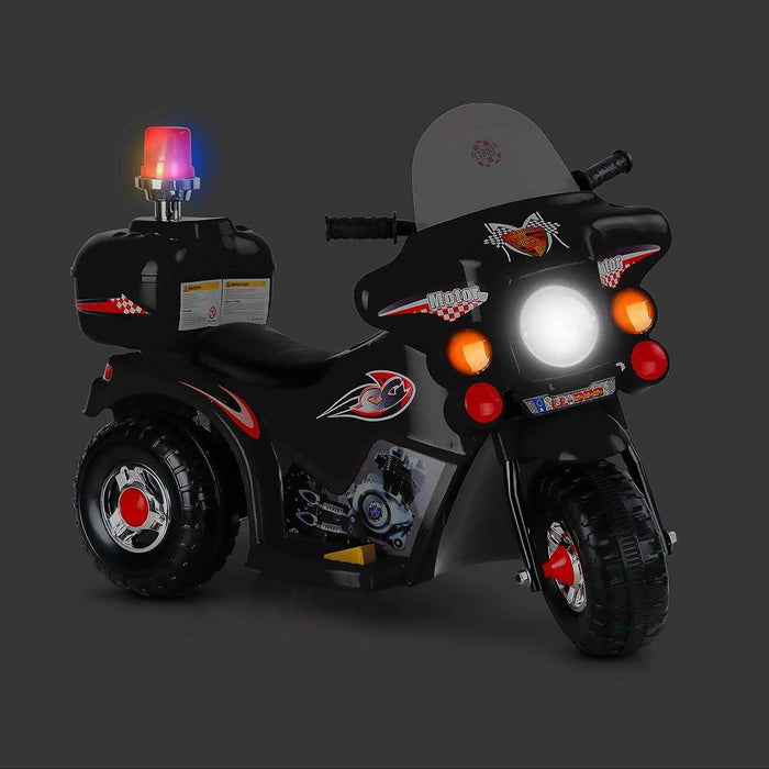 Police Inspired Kids Ride On Motorcycle | Black (Limited Edition)
