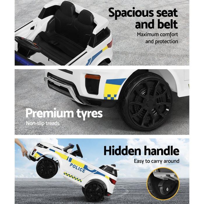 Range Rover Europol Police Inspired Kids Ride On Car with Remote Control | White