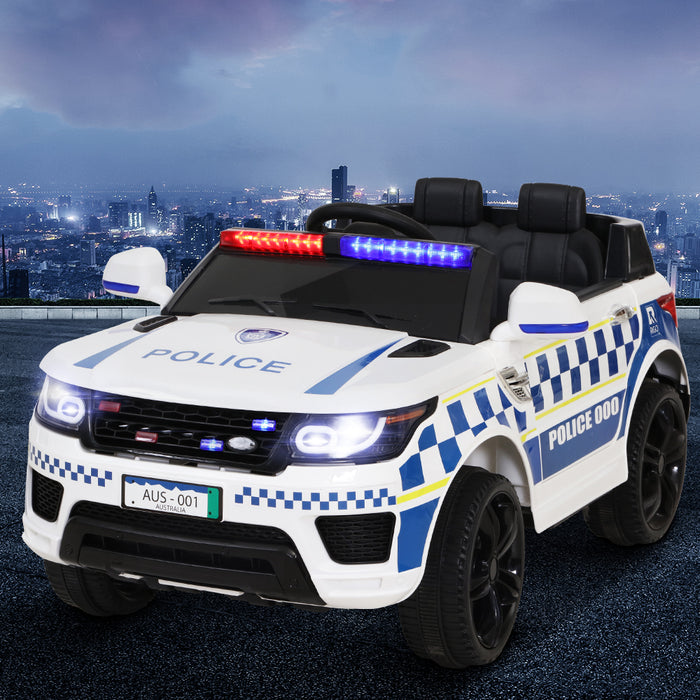 Range Rover Police Inspired Kids Ride On Car with Remote Control | White