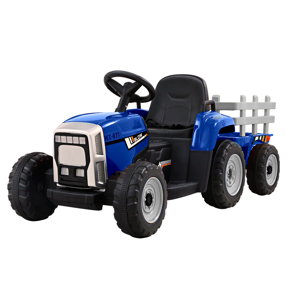 Tractor with Detachable Trailer Kids Ride On Electric Car Royal