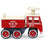 Kids Retro Wooden Toy Fire Truck Ride On Push Car | Fire Engine Red