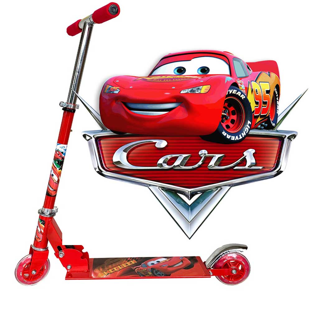 Foldable, Portable & Height Adjustable Kids DISNEY CARS Scooter | Red