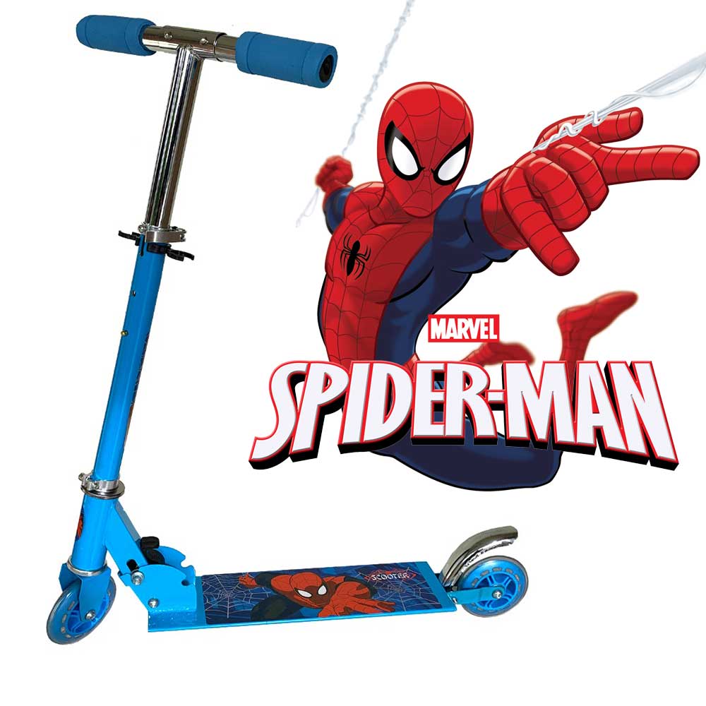 Foldable, Portable & Height Adjustable Kids SPIDERMAN Scooter | Blue