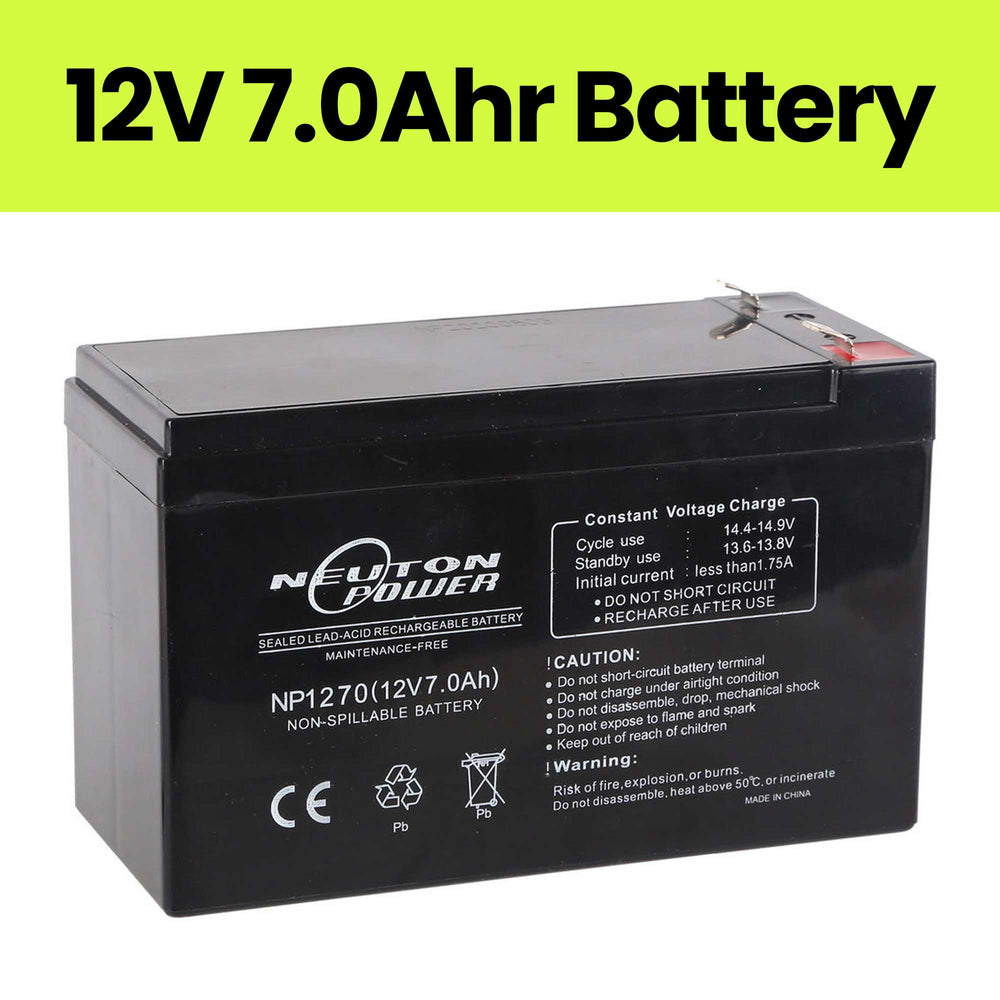 12V 7Ah Sealed Lead Acid AGM Replacement Battery | Black