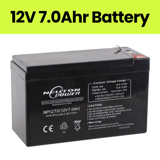 12V 7Ah Sealed Lead Acid AGM Replacement Battery | Black