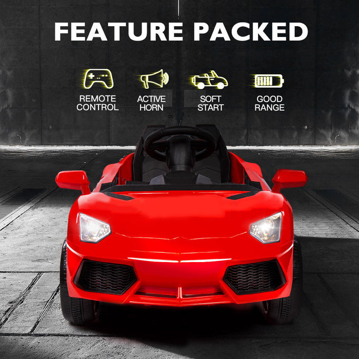 Lamborghini Inspired Kids Ride On Car with Parental Remote Control Rossa Red