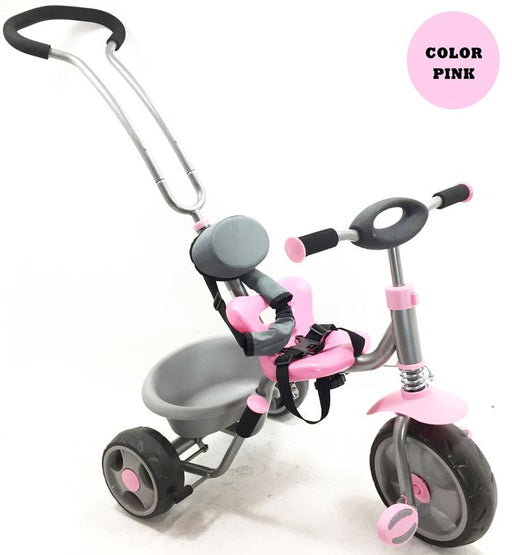 Happy Days Deluxe Rear Steerable Trike | Pink/Grey